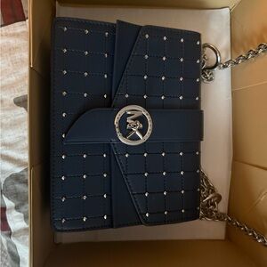 Stylish Navy Blue Quilted Women's Bag